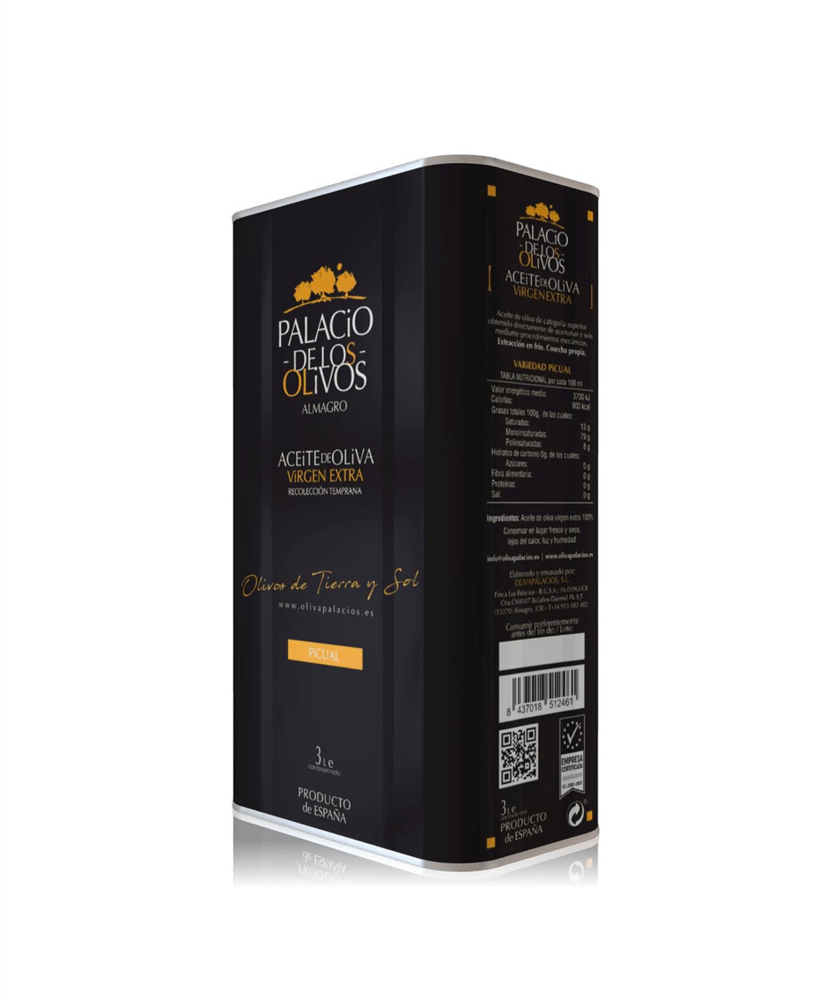 Caja de 4 Latas de 3L Palacio de Los Olivos Picual (35,95€/ud) - Imagen 2